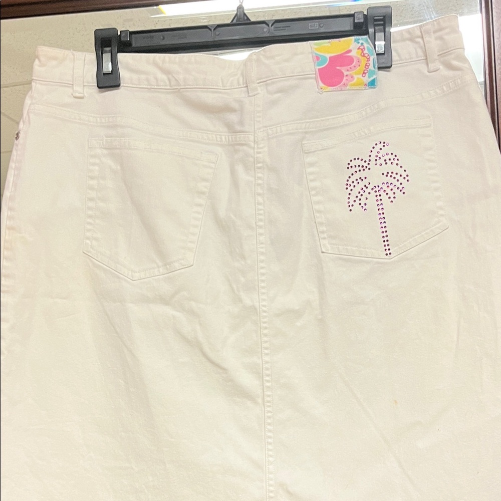 Lily Women's Cream Jean Skirt